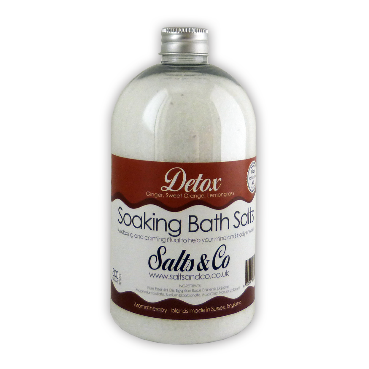 Detox Bath Salts by Salts & Co - Ginger, Lemongrass, Orange essential oils