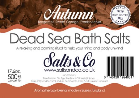 Autumn Dead Sea Bath Salts  – Bergamot, Sweet Orange, Frankincense Essential Oils